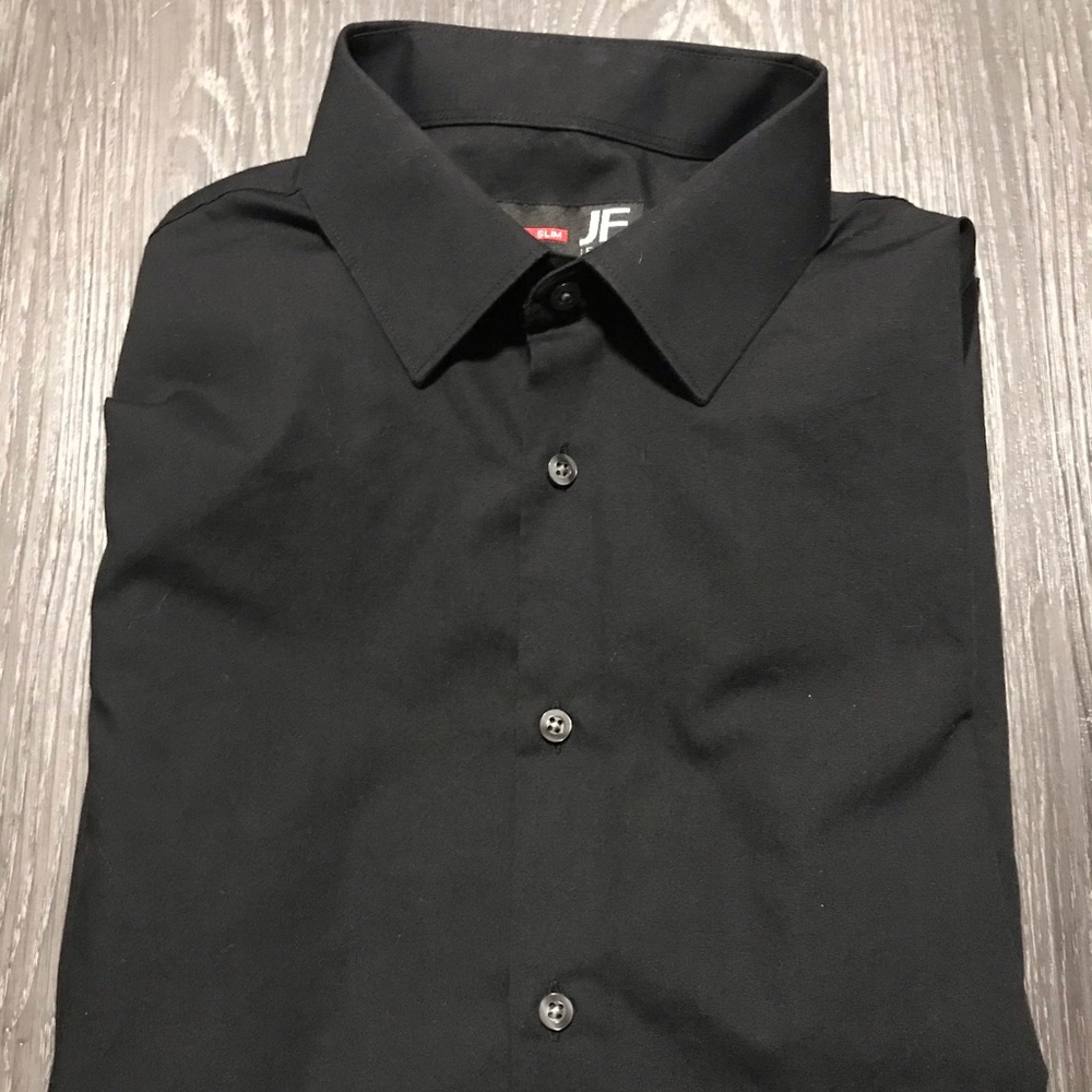 J. Ferrar Slim Fit 16-16 1/2, 32-33 Black